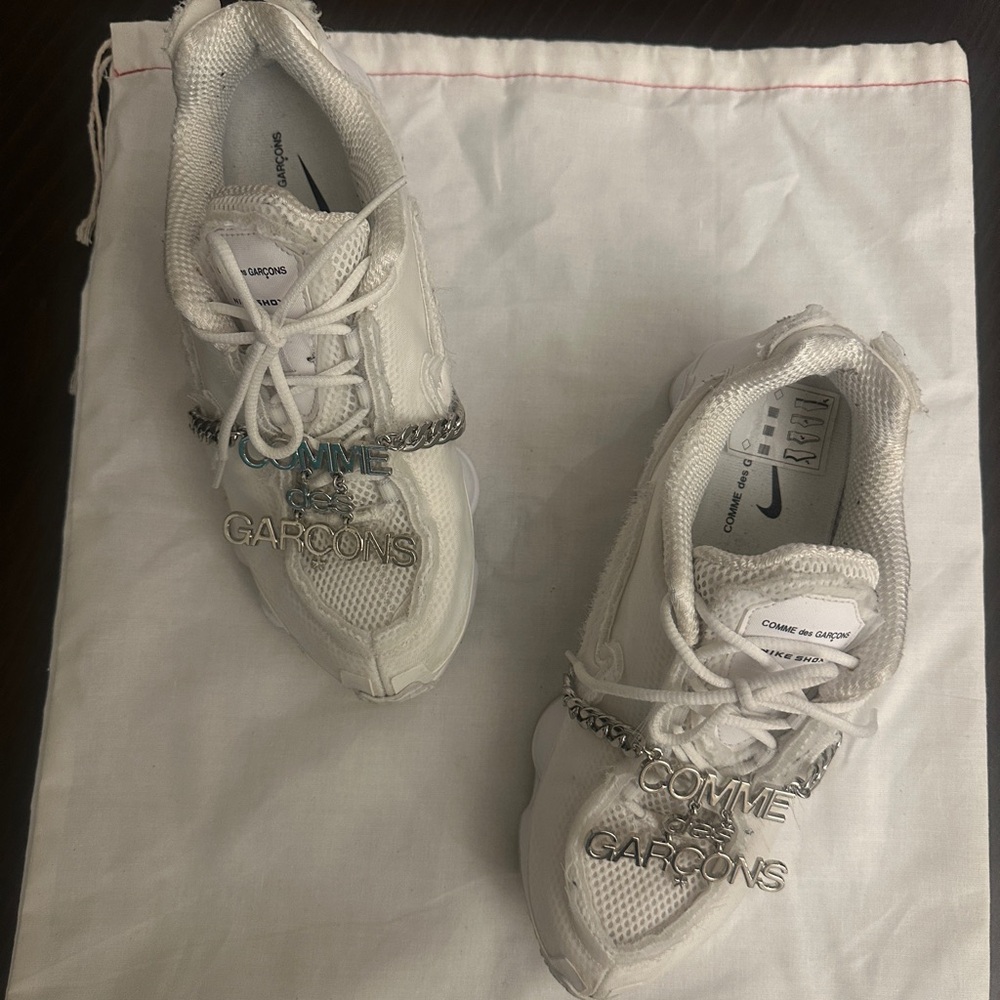 COMME des GARÇONS CDG Nike Shox TL Triple White Sneaker